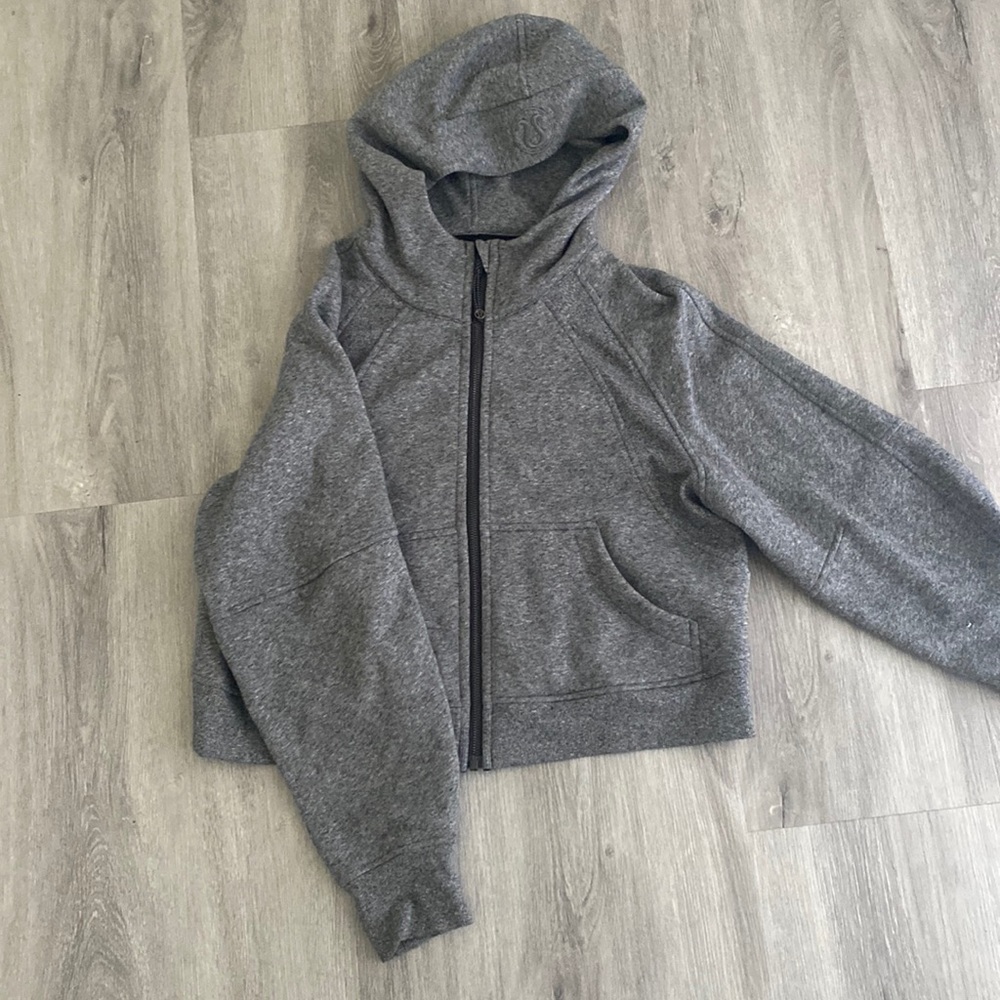 lululemon scuba oversized full zip color heathered speckled black